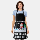 Merry Fishmas Funny Fish Fish Fishing Fisherman Xm Schürze (Getragen)