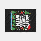 Merry Fishmas Funny Fish Santa Bigfoot Christmas F Fleecedecke (Vorderseite (Horizontal))