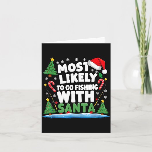Merry Fishmas Funny Fish Santa Bigfoot Christmas F Karte (Vorderseite)