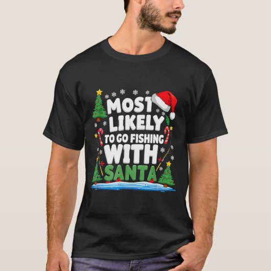 Merry Fishmas Funny Fish Santa Bigfoot Christmas F T-Shirt (Vorderseite)