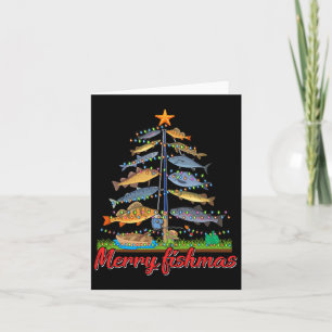 Merry Fishmas Funny Fisher Christmas Tree Fischen Karte