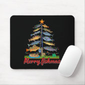 Merry Fishmas Funny Fisher Christmas Tree Fischen Mousepad (Mit Mouse)