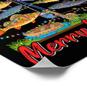 Merry Fishmas Funny Fisher Christmas Tree Fischen Poster (Ecke)