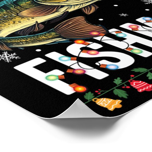 Merry Fishmas Funny Fishing Christmas Pajama Fishe Poster (Ecke)