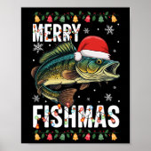 Merry Fishmas Funny Fishing Christmas Pajama Fishe Poster (Vorne)