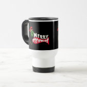 Merry Fishmas Funny Fishing Weihnachten Tasse (Vorderseite Links)