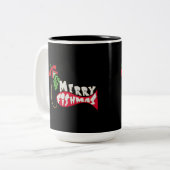 Merry Fishmas Funny Fishing Weihnachten Tasse (Vorderseite Links)
