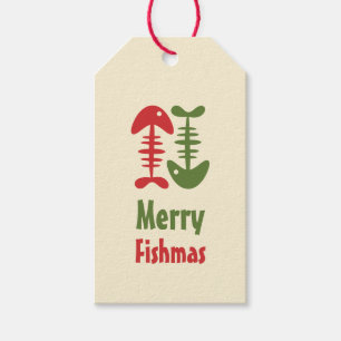 Merry Fishmas Funny Niedlich Retro Weihnachtsgebäc Geschenkanhänger