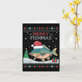 Merry Fishmas - Funny Ugly Christmas Carp Fishing Karte (Gelbe Blume)