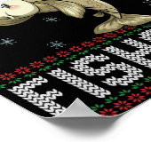 Merry Fishmas Funny Ugly Christmas Sweater Fish Poster (Ecke)