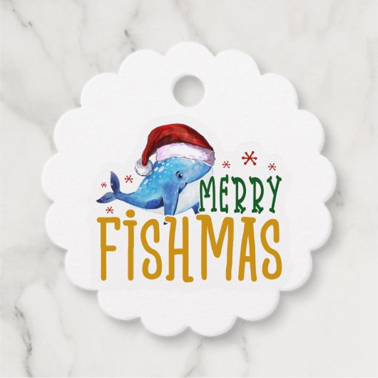 Merry Fishmas Geschenkanhänger (Vorderseite)