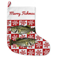 Merry Fishmas Largemouth Bass Fishing Snowflake
