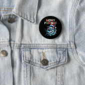 Merry Fishmas Santa Fishing Lovers Funny Fisherman Button (Beispiel)