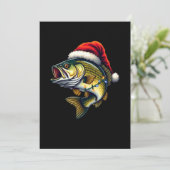 Merry Fishmas Santa Fishing Lovers Funny Fisherman Einladung (Stehend Vorderseite)