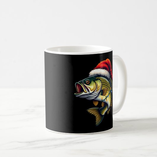 Merry Fishmas Santa Fishing Lovers Funny Fisherman Kaffeetasse (VorderseiteRechts)