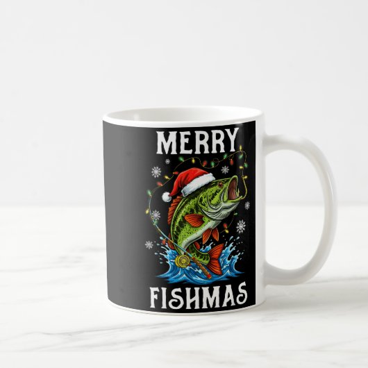 Merry Fishmas Santa Fishing Lovers Funny Fisherman Kaffeetasse (Rechts)
