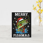 Merry Fishmas Santa Fishing Lovers Funny Fisherman Karte (Gelbe Blume)