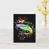 Merry Fishmas Santa Fishing Lovers Funny Fisherman Karte (Gelbe Blume)