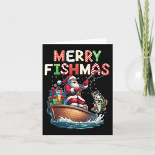 Merry Fishmas Santa Fishing Lovers Funny Fisherman Karte