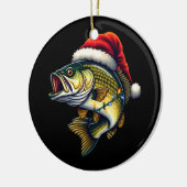 Merry Fishmas Santa Fishing Lovers Funny Fisherman Keramik Ornament (Links)