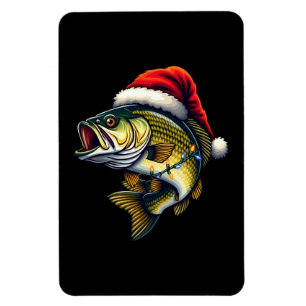 Merry Fishmas Santa Fishing Lovers Funny Fisherman Magnet