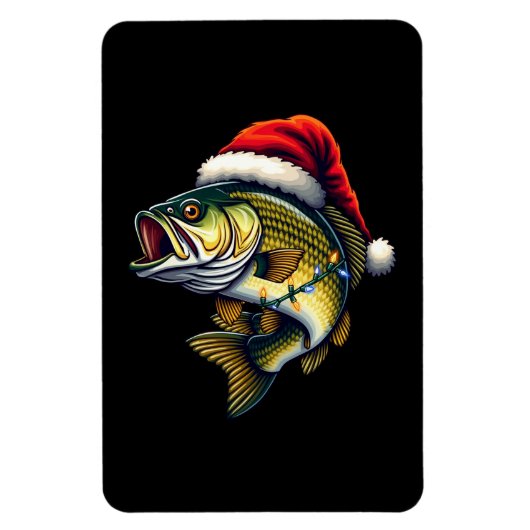 Merry Fishmas Santa Fishing Lovers Funny Fisherman Magnet (Vertikal)
