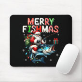 Merry Fishmas Santa Fishing Lovers Funny Fisherman Mousepad (Mit Mouse)