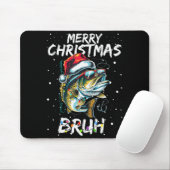 Merry Fishmas Santa Fishing Lovers Funny Fisherman Mousepad (Mit Mouse)