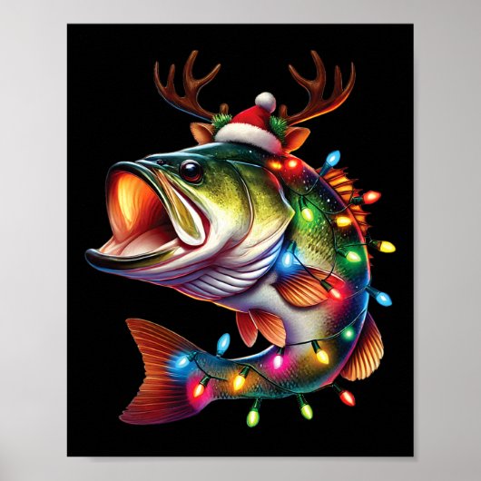 Merry Fishmas Santa Fishing Lovers Funny Fisherman Poster (Vorne)