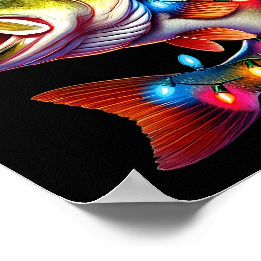 Merry Fishmas Santa Fishing Lovers Funny Fisherman Poster (Ecke)