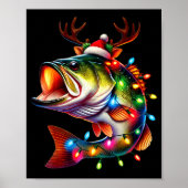 Merry Fishmas Santa Fishing Lovers Funny Fisherman Poster (Vorne)
