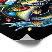 Merry Fishmas Santa Fishing Lovers Funny Fisherman Poster (Ecke)