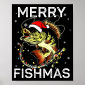 Merry Fishmas Santa Fishing Lovers Funny Fisherman Poster (Vorne)