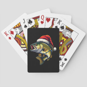 Merry Fishmas Santa Fishing Lovers Funny Fisherman Spielkarten