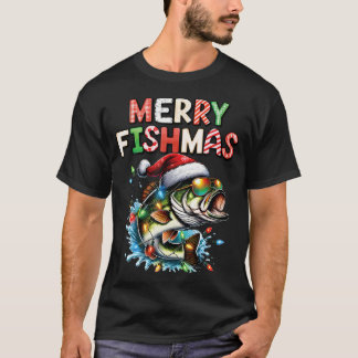 Merry Fishmas Santa Fishing Lovers Funny Fisherman T-Shirt