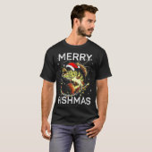 Merry Fishmas Santa Fishing Lovers Funny Fisherman T-Shirt (Vorne ganz)