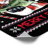 Merry Fishmas Santa Fishing Ugly Christmas Sweater Poster (Ecke)