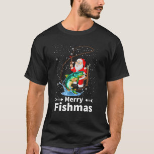 Merry Fishmas Santa Funny Fishing Santa Niedlich C T-Shirt