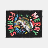 Merry Fishmas Santa Hat B Fishing Christmas Angler Fleecedecke (Vorderseite (Horizontal))