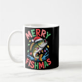 Merry Fishmas Santa Hat B Fishing Christmas Angler Kaffeetasse (Links)