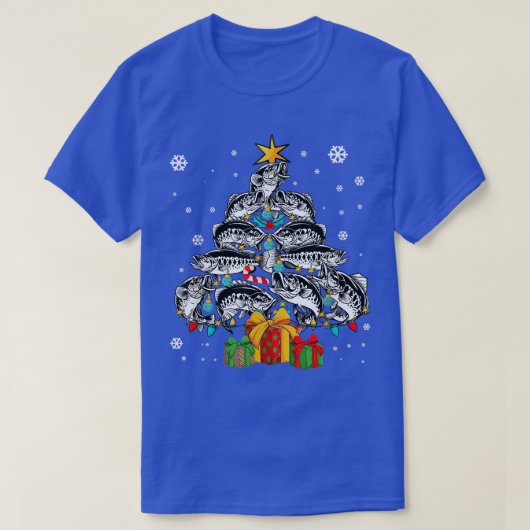 Merry Fishmas Tree Funny Fishing Christmas für Fis T-Shirt (Design vorne)