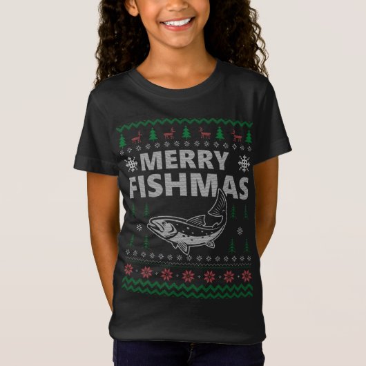 Merry Fishmas Ugly Christmas Pajama Costume Fishma T-Shirt (Vorderseite)