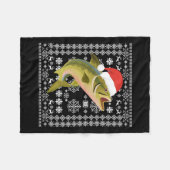 Merry Fishmas Ugly Christmas T Shirt Santa Fish Fi Fleecedecke (Vorderseite (Horizontal))