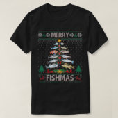 Merry Fishmas Ugly Sweater Fish Fish Rod Christ T-Shirt (Design vorne)