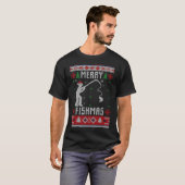 Merry Fishmas Ugly Sweater Ugly Fishing Christmas  T-Shirt (Vorne ganz)