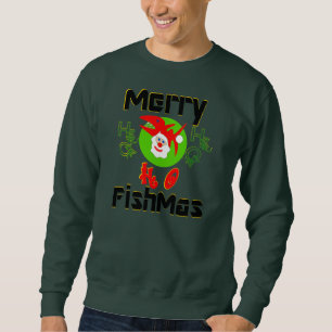 ♥ Merry FishMas Unglaublich witzig SantaFish Sweat Sweatshirt