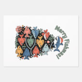 Merry Fishmas Weihnachtsbaum Fish Funny Fishing Geschenkpapier Set (Vorderseite)