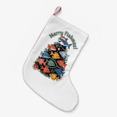 Merry Fishmas Weihnachtsbaum Fish Funny Fishing Kleiner Weihnachtsstrumpf (Vorderansicht (hängend))