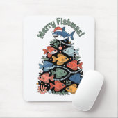 Merry Fishmas Weihnachtsbaum Fish Funny Fishing Mousepad (Mit Mouse)