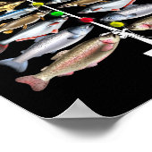 Merry Fishmas Weihnachtsbaum Funny Fishing Poster (Ecke)